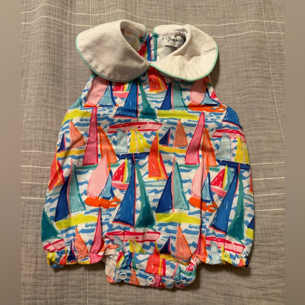 Smockingbird sailboat bubble romper